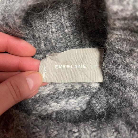 Everlane Sweater Women's Size Extra‎ Small Two-tone Grey Wool Alpaca Turtleneck - Picture 7 of 8